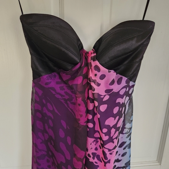 La Femme Animal Print Strapless Dress - Picture 4 of 7